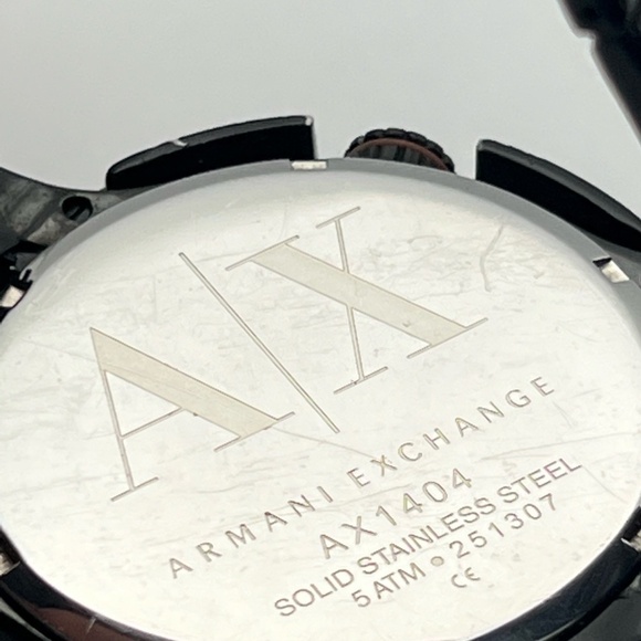 Armani Exchange AX1404 Chronograph Black Mens Watch Working - Picture 8 of 9